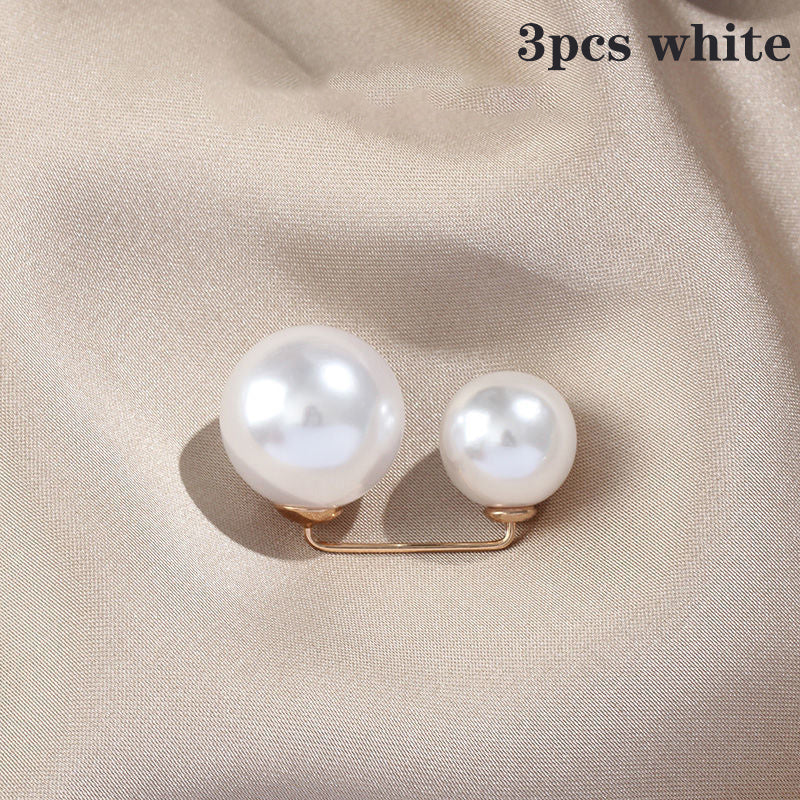 3pcs Faux Pearl Brooch Pin Set for Clothes & Trousers