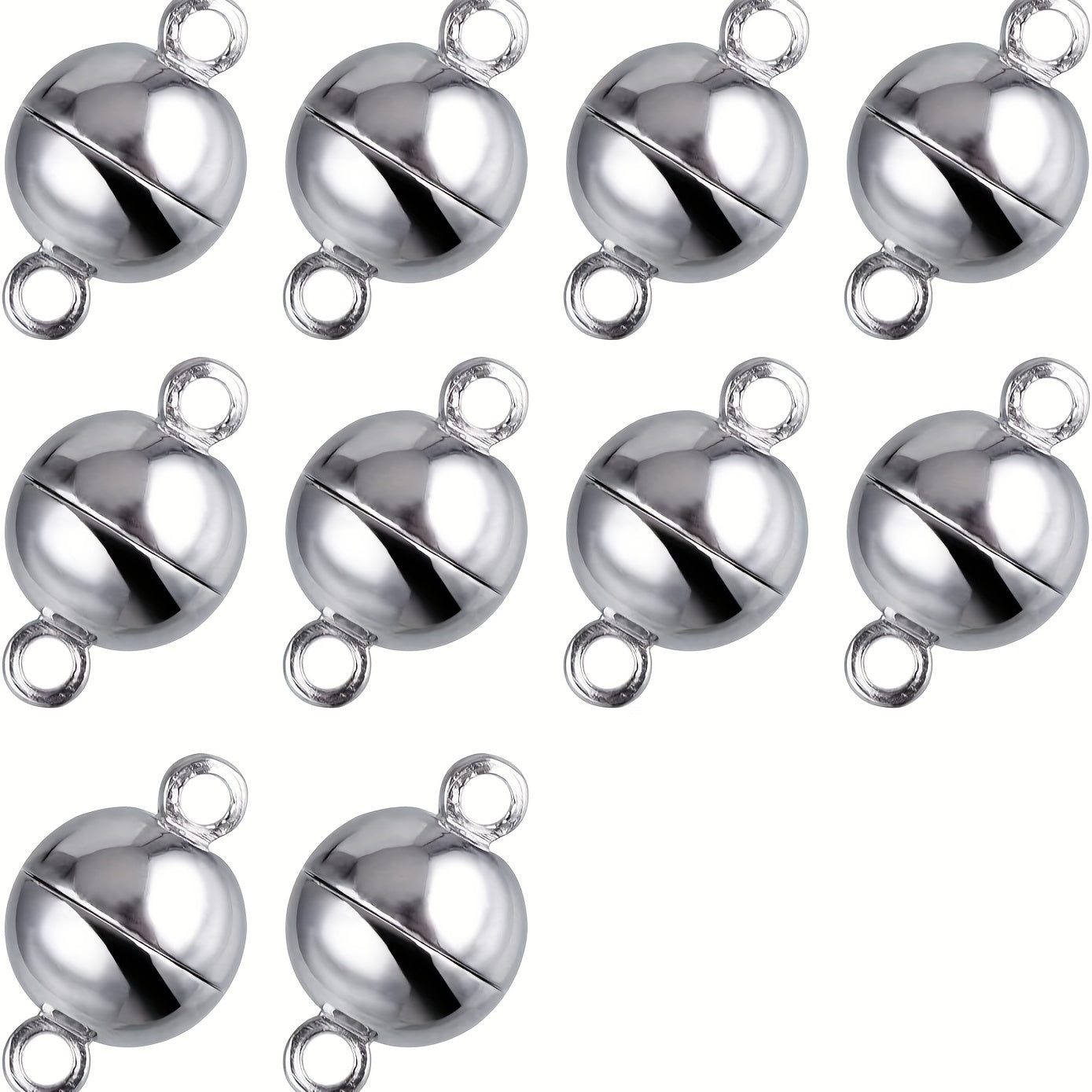 10 Pcs 8mm Magnetic Clasps for Bracelets, Necklaces DIY