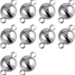 10 Pcs 8mm Magnetic Clasps for Bracelets, Necklaces DIY
