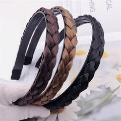 Braided Headband Stretch Weave Head Hoop Pigtail Wig