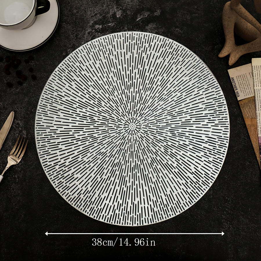 Golden Eye Of Heaven Pattern Placemats - Set of 6 - Round Hollow Design