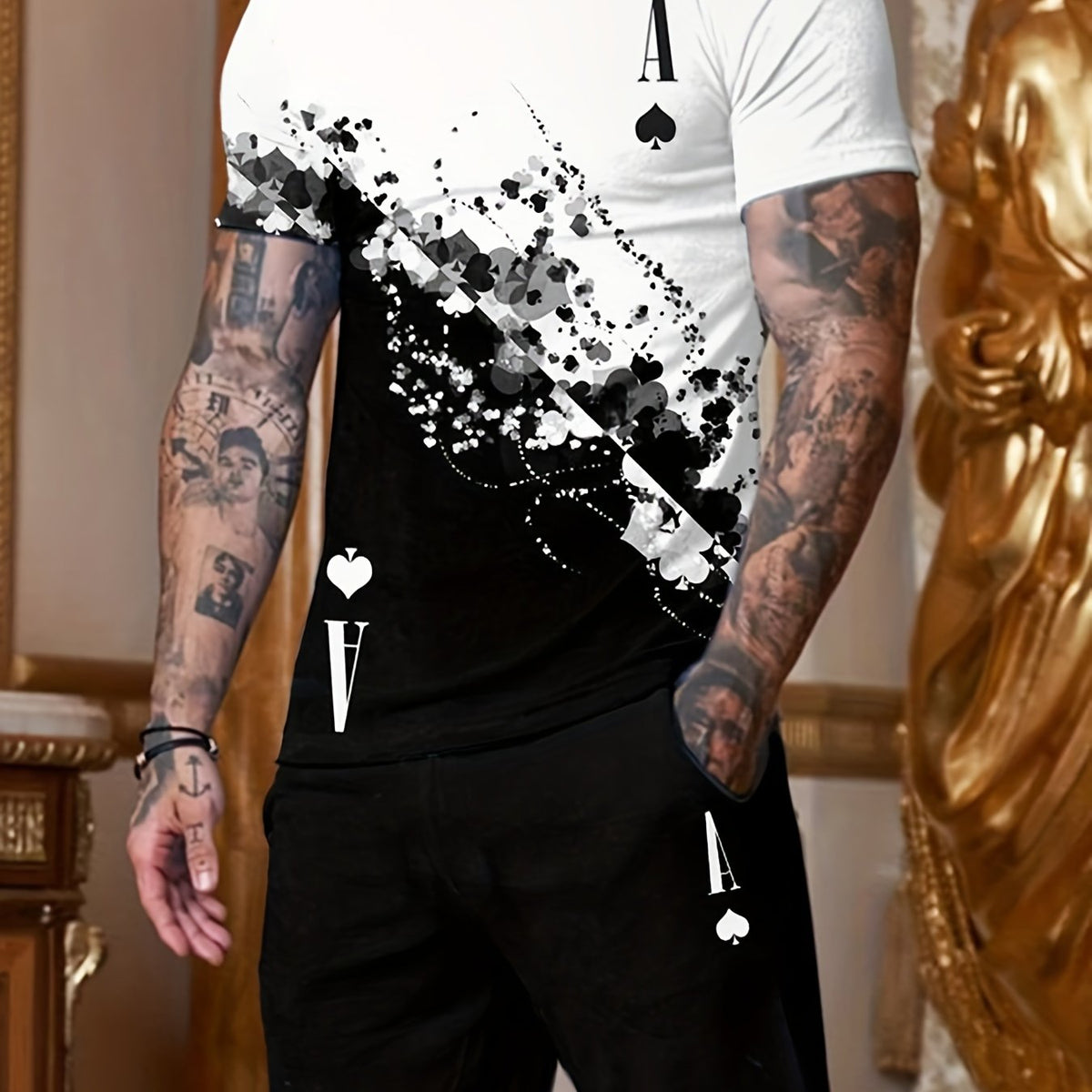 Men's Spade A Graphic T shirt & Active Stretch Shorts