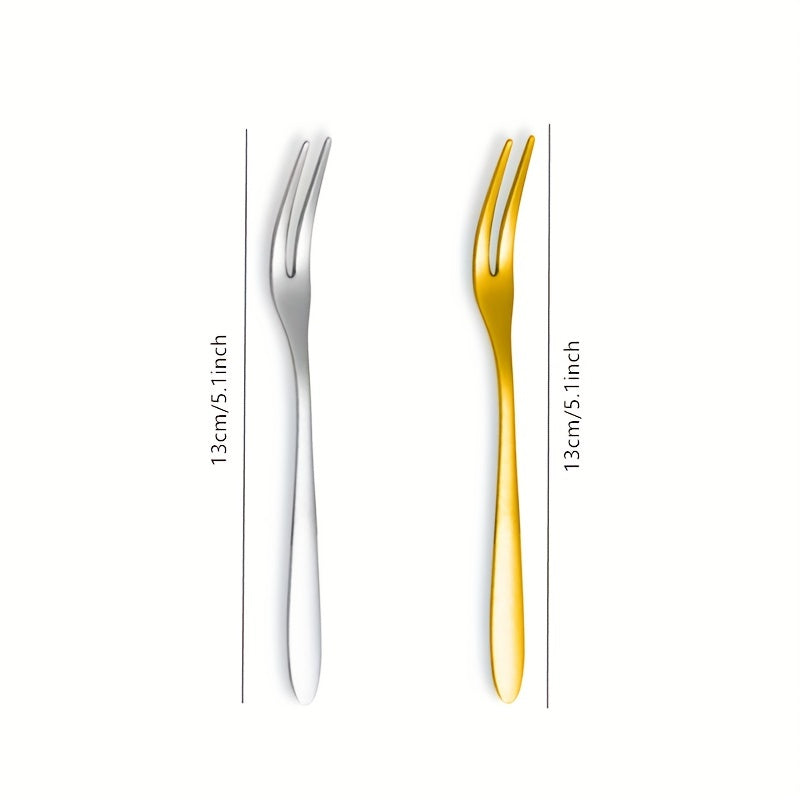 12pcs Stainless Steel Cocktail Forks Mini Salad Fruit Cake Tasting Fork