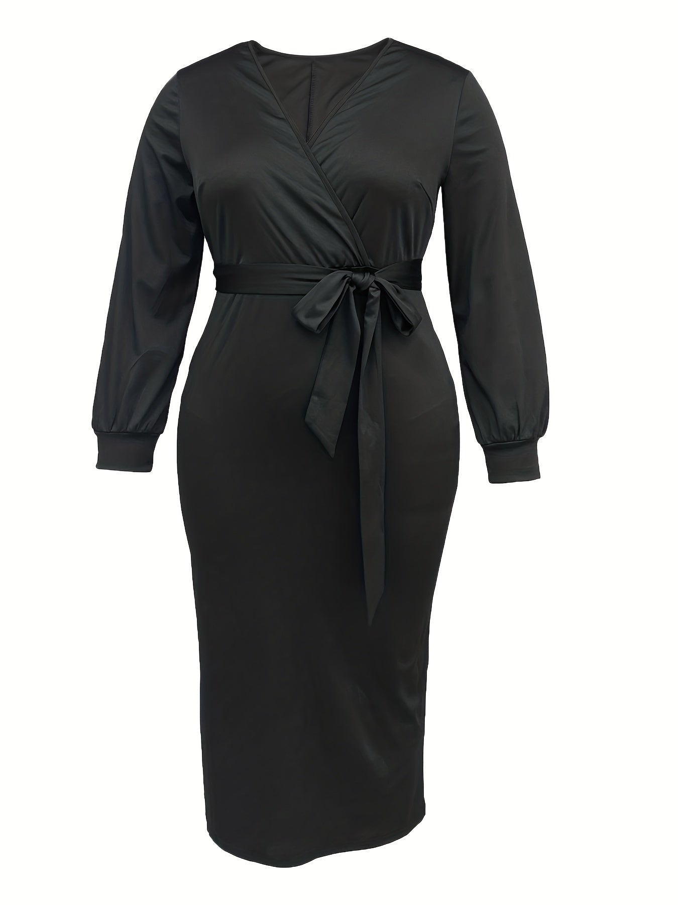  Dress Women's Plus Surplice Neck Slim Fit Dress