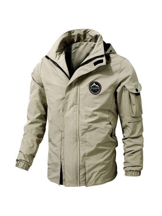 Men's Casual Windbreaker Hooded Jacket With Pockets