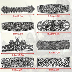 Vintage Silvery Hair Clip Viking Style Barrette Back Head Hair Clip