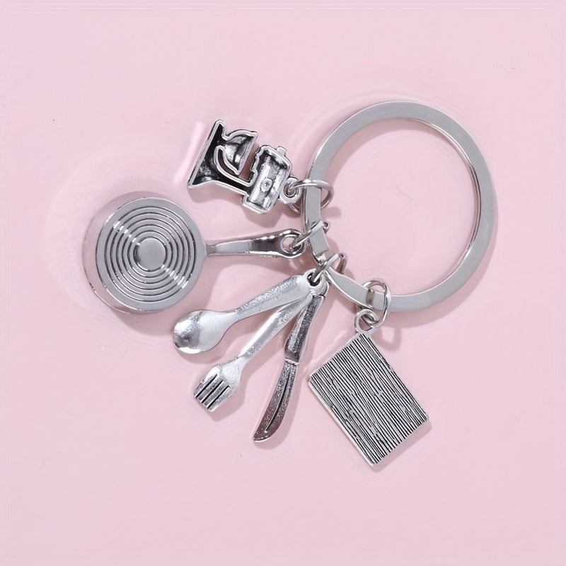 Cooking Tool Keychain Metal Toy Key Ring Purse Handbag Car Charm Gift