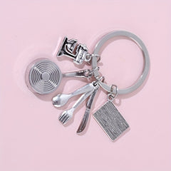 Cooking Tool Keychain Metal Toy Key Ring Purse Handbag Car Charm Gift