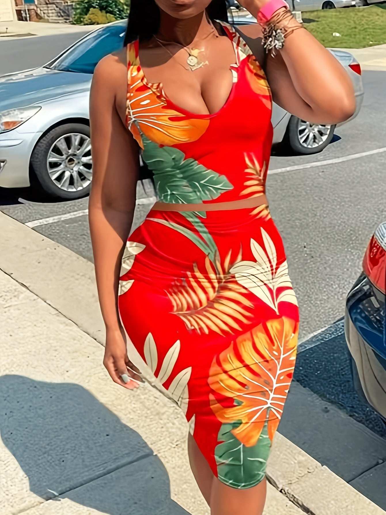  Tie Dye Tank Top & Skirt Set