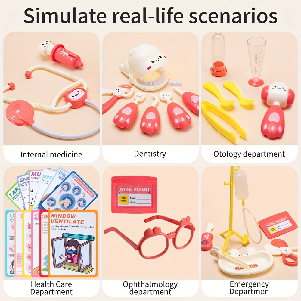 Pink Pretend Doctor Toy Playset for Kids