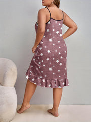  Star Print Sleep Cami Dress + Eye Mask