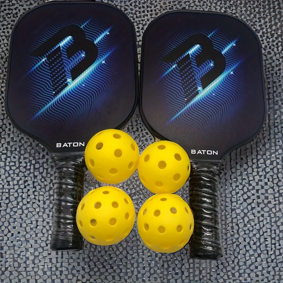 Carbon Fiber Pickleball Set Paddles 4 Balls Packing Bag