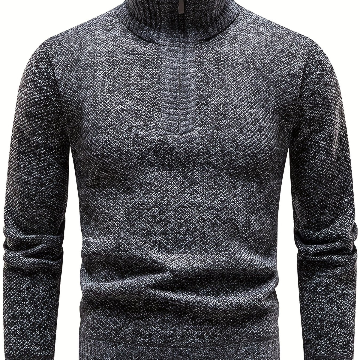 Men's Zipper Knitted Sweater Casual Warm Solid Pullover