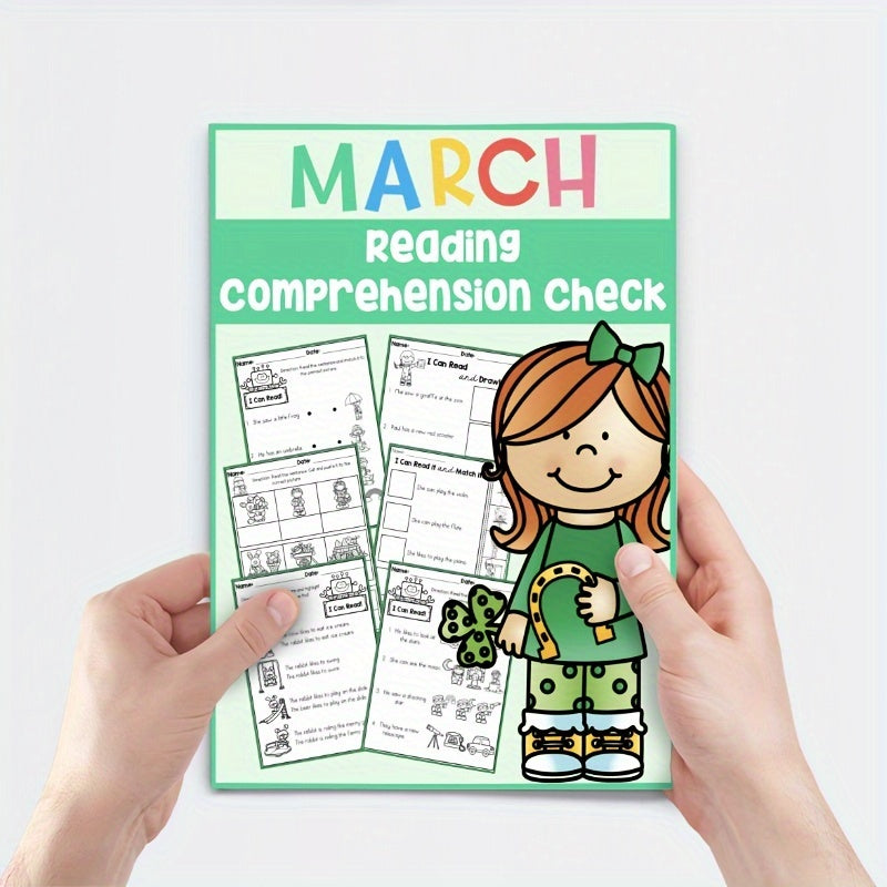 March Reading Comprehension Worksheets for Early Learners Green Paper