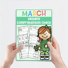 March Reading Comprehension Worksheets for Early Learners Green Paper