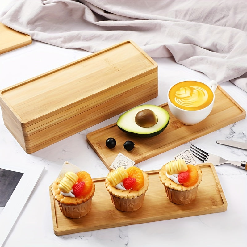 Bamboo Coffee Cup Storage Tray for Snacks Fruits Vegetables