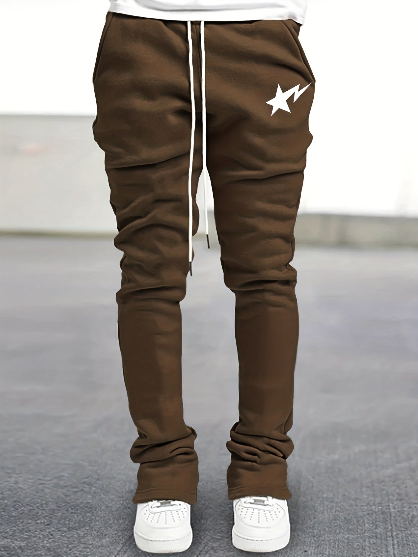 Star Print Men's Casual Jogger Pants With Pockets