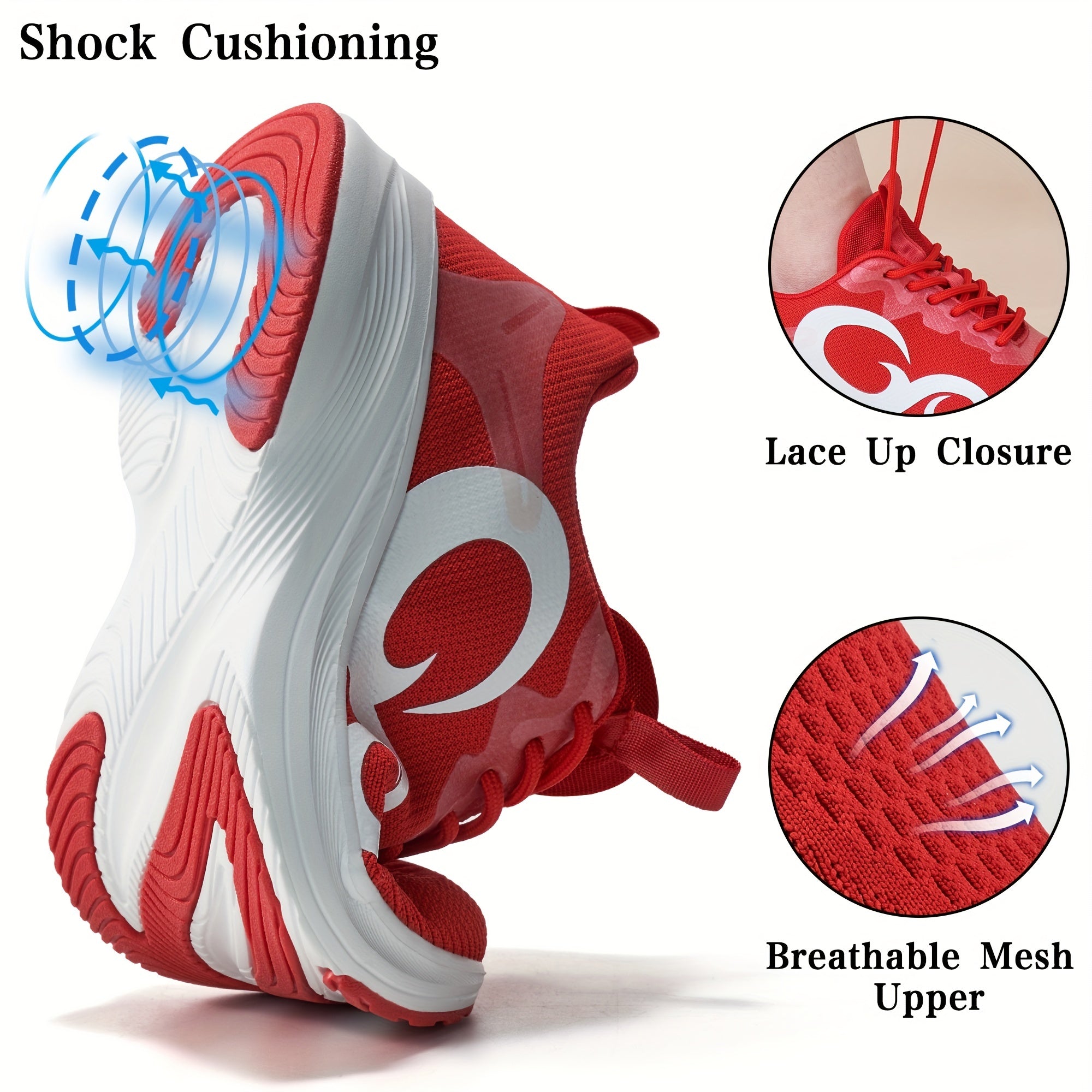 Breathable Soft Sole Running Shoes Shock Absorption Outdoor Sneakers