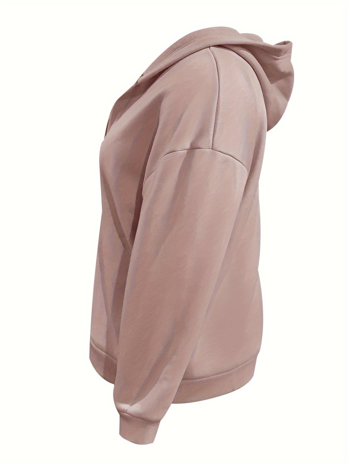  Solid Long Sleeve Hooded Sweatshirt & Round Neck Crop Tank Top Set