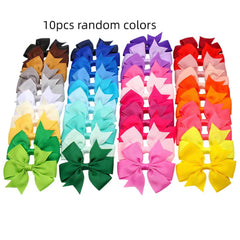 10pcs Ribbon Bow Hair Clips St Patrick's Day Accessories