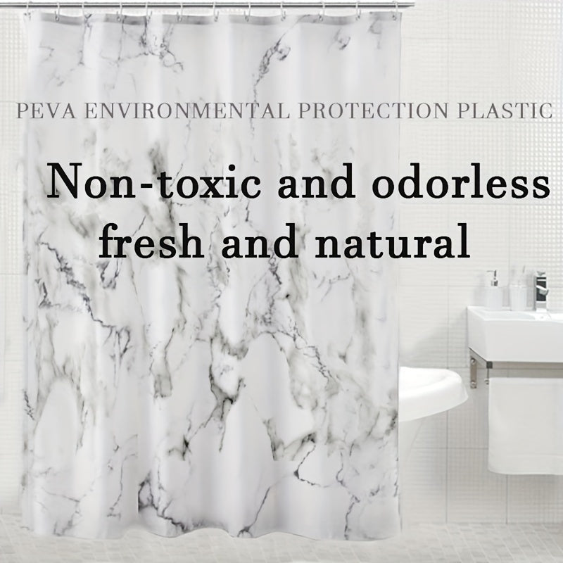 Marble Pattern Shower Curtain Waterproof Fabric Bath Curtain