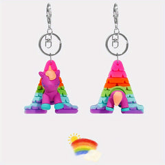 Unicorn Alphabet Keychain LGBTQ Pride Animal Key Ring Purse Bag Ornament