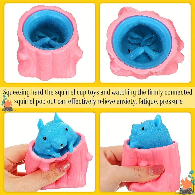 4pcs Evil Colorful Squirrel Cup Toys