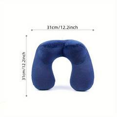 Travel Inflatable U-shaped Pillow Soft Flocking Pillow for Camping
