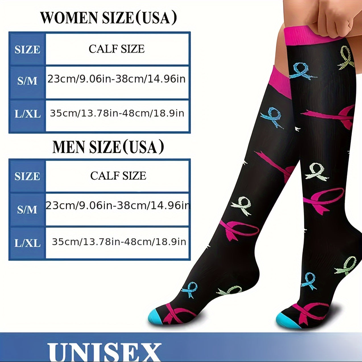 Men's Compression Sport Socks, Moisture Wicking & Breathable