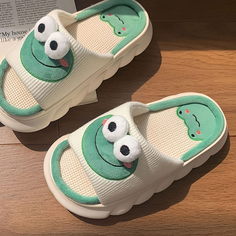 Men's Anti-Skid Frog Slides Open Back Slippers Elevator Shoes
