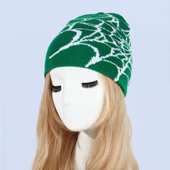 Halloween Spider Pattern Knitted Hat Winter Beanie
