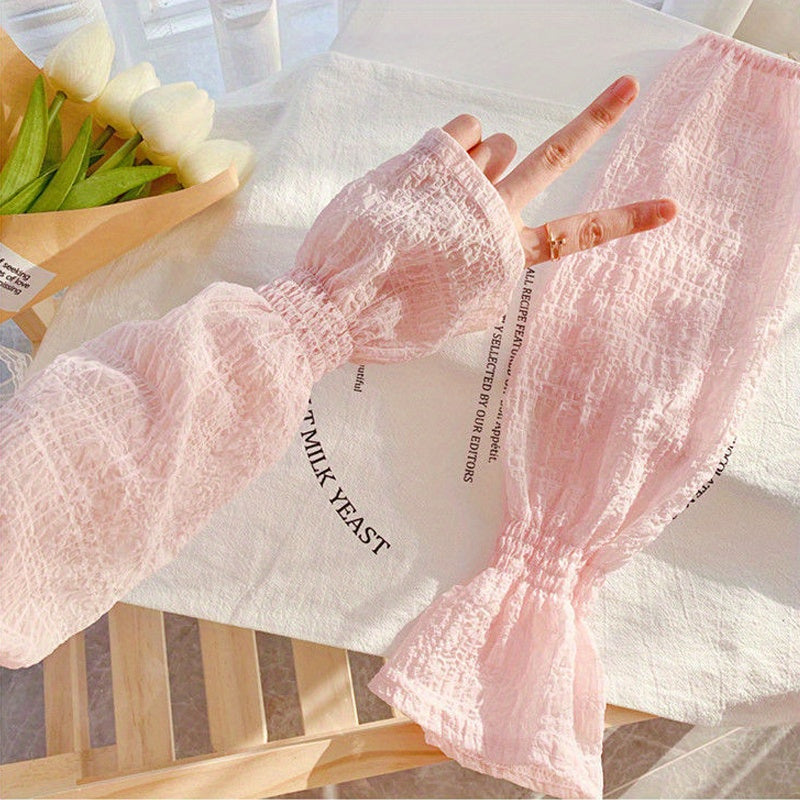 Breathable Fingerless Gloves UV Protection Sleeves For Women