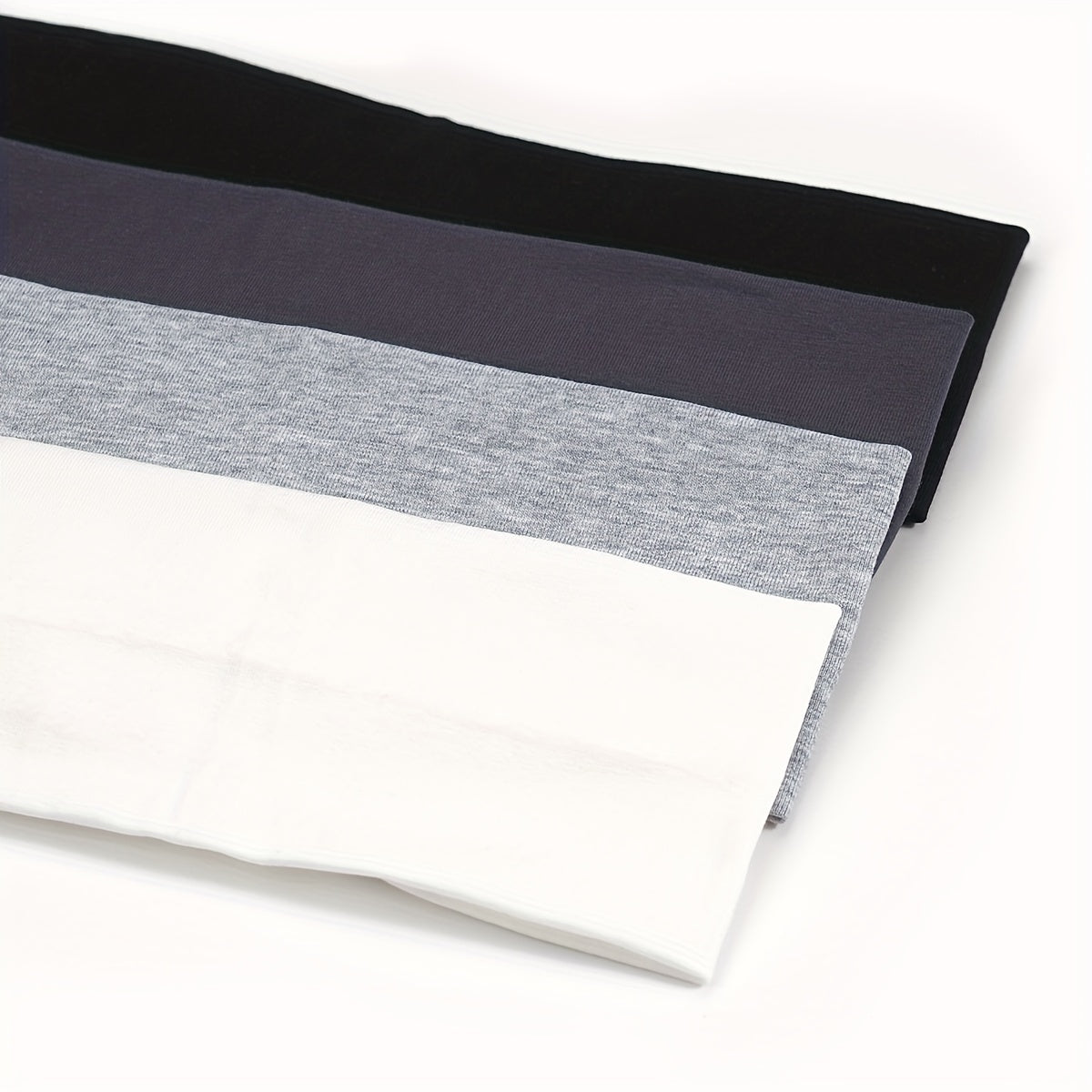 4pcs Solid Elastic Headbands Soft Sweat Absorbing Hair Accessories for Sports