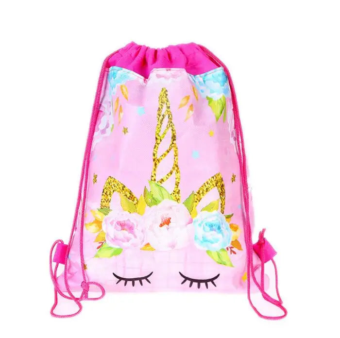 Cartoon Draw String Bag Girls Travel Storage Package School Backpacks