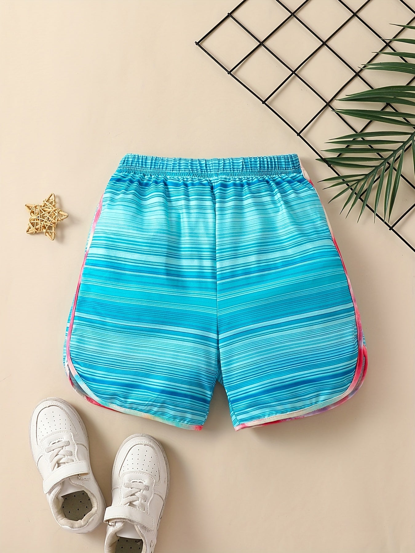 Girls Tie Dye Track Shorts Breathable Summer Sports Shorts