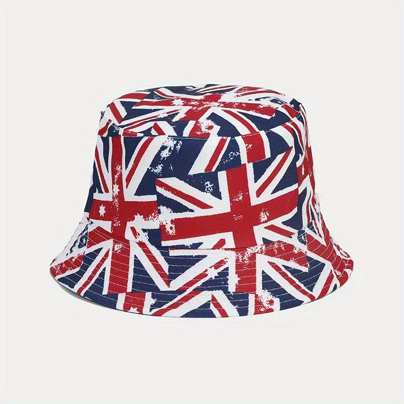 Versatile Sunshade Bucket Hat American Flag Print Sun Hat Men Women