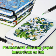 A5 Watercolor Sketchbook 100pg Hardcover Notebook Handpainted Journal