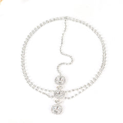 Boho Rhinestone Head Chain Jewelry Golden Bridal Headpiece
