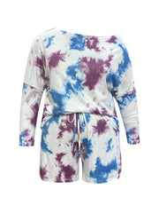  Tie Dye Long Sleeve Top & Shorts Set