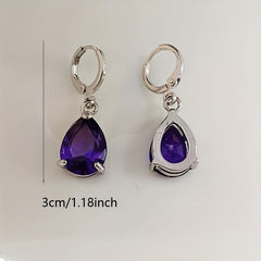 2pcs Men's Amethyst & Drop Earrings Noble Earrings