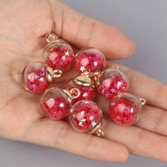 20pcs Colorful Star Sequins Glass Ball Pendant Craft Accessories