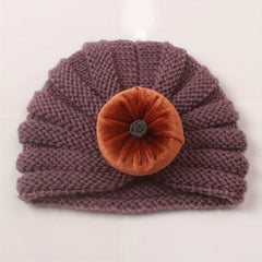 Kids' Pumpkin Head Knit Beanie Hat for Winter