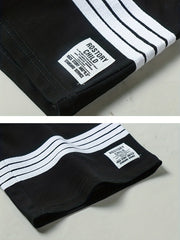 Boys Gym Stripe Workout Shorts Quick Dry Athletic Training with Pockets