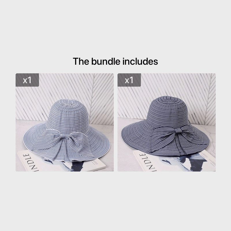 Pinstripe Wide Brim Bow Hat for Spring & Summer