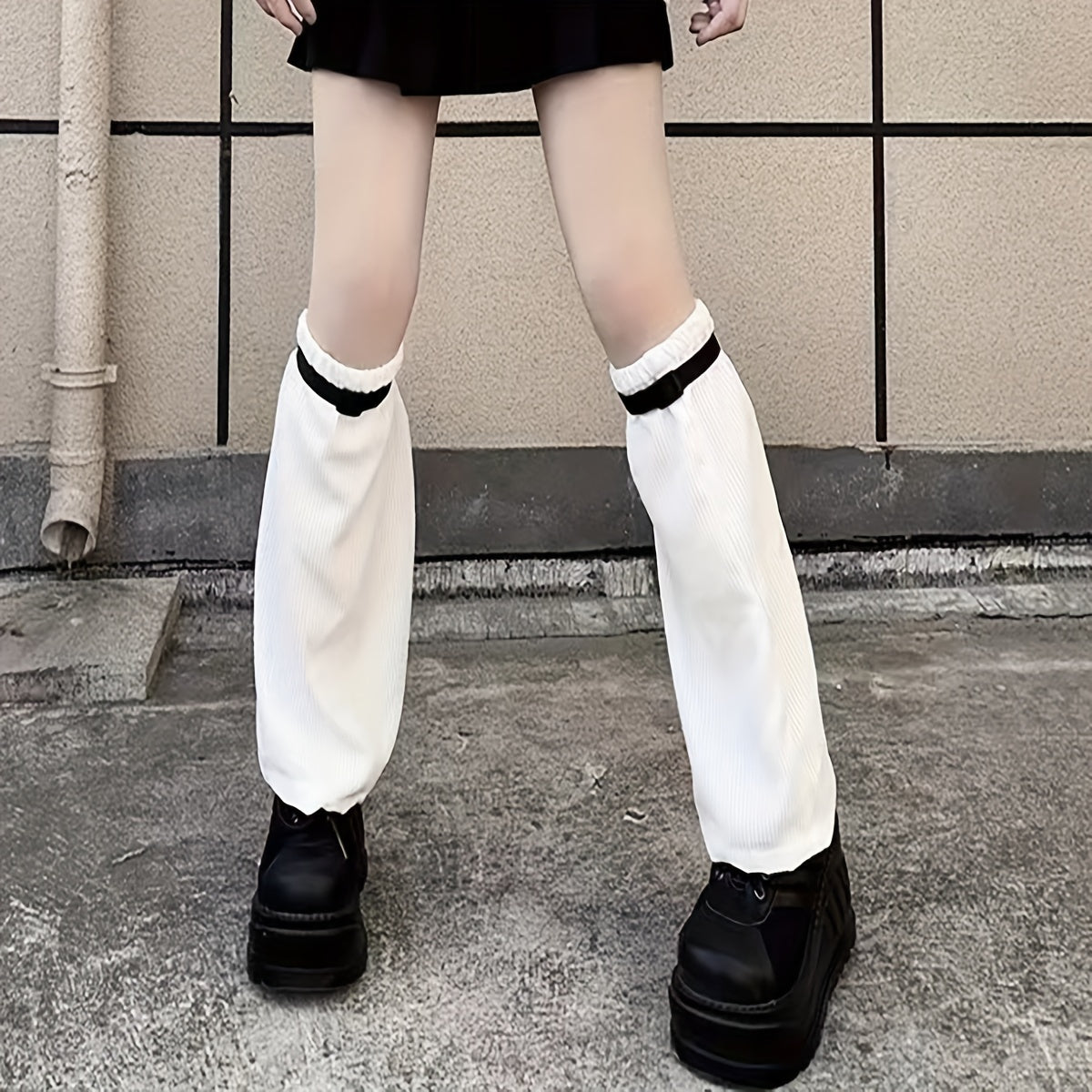 Ribbed Leg Warmers Knee High Socks Women's Stockings