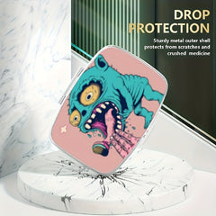 Cartoon Metal Medicine Box 2 Compartment Pill Organizer