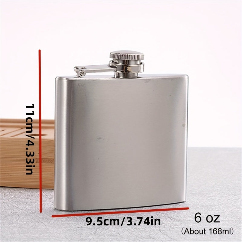 1pc Stainless Steel Hip Flask Alcohol Whiskey Liquor Pocket Flask