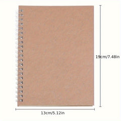 2pcs Retro Spiral Coil Grid Sketchbook Notebook Diary Journal