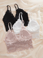 3pcs Lace Wireless Push Up Bras Women's Lingerie