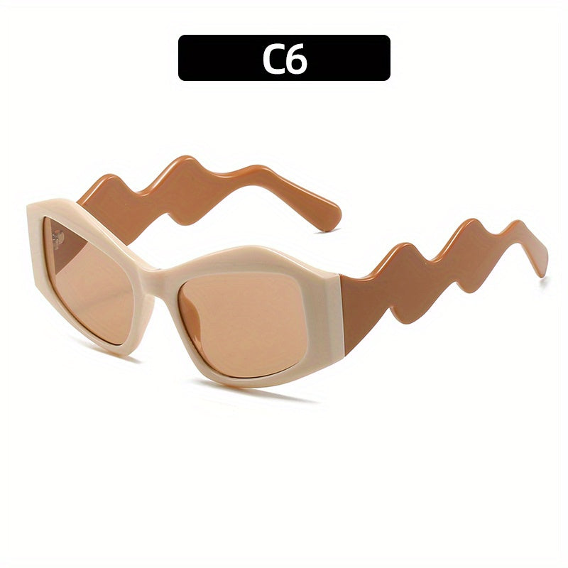 Y2K Irregular Sunglasses For Women Men Hiphop Block Glasses UV400